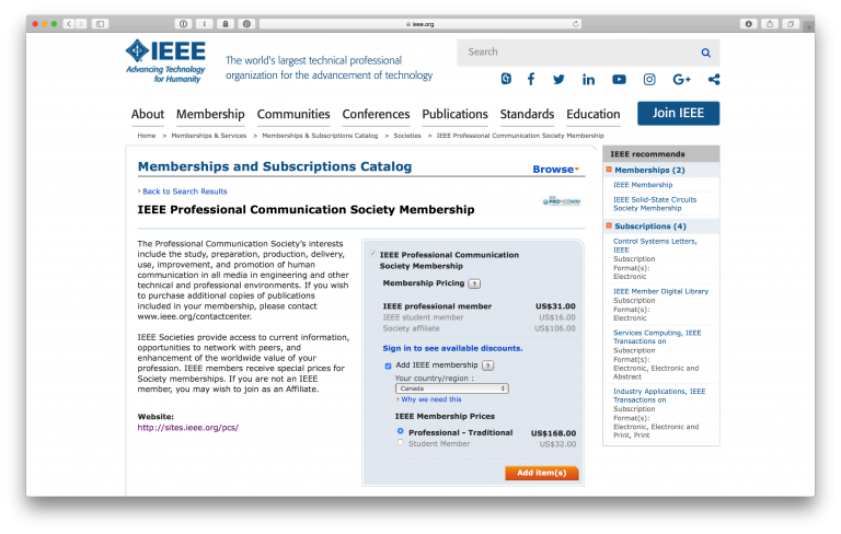 Membership Information - IEEE Professional Communication Society